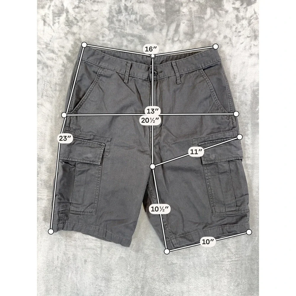Levi's Utility Cargo Shorts Men's Size 32 Gray Twill Shorts